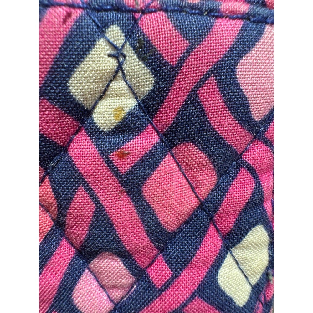 Vera Bradley Wallet Katalina Pink Purple Diamonds Trifold Quilted Fabric Blue - Picture 6 of 6